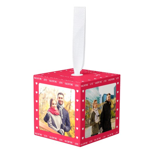 Persoonlijk Valentijnsdagcadeau Rood Multi Foto Decoratie (Voorkant hoekig)