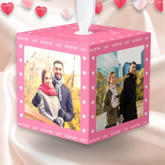 Persoonlijk Valentijnsdagcadeau Roze Multi Foto Decoratie