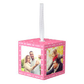Persoonlijk Valentijnsdagcadeau Roze Multi Foto Decoratie (Achter hoekig)
