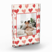 Persoonlijk Valentijnsfoto Hart Acryl Blok (Links)