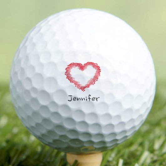 Persoonlijk Valentijnshart-cadeau voor haar Golfballen