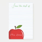 Persoonlijk  van de lessenaar van docent Rode Appe Post-it® Notes (Voorkant)