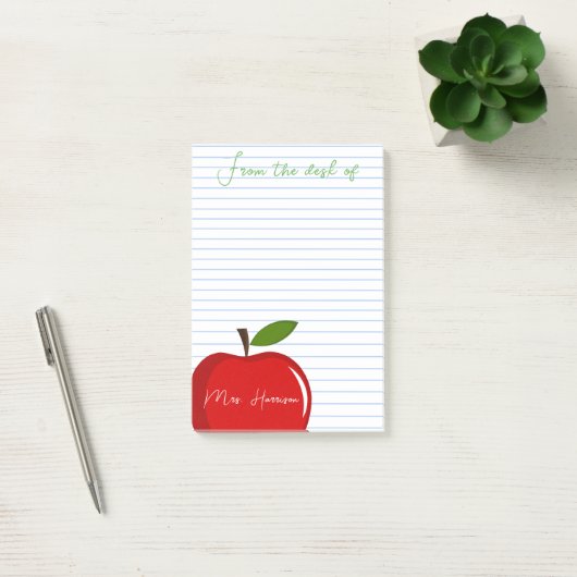 Persoonlijk  van de tafel van docent Rode Appel Post-it® Notes (Kantoor)
