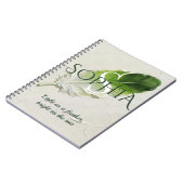 Persoonlijk veer-monogram Sagegroen Notitieboek (Linkerzijde)