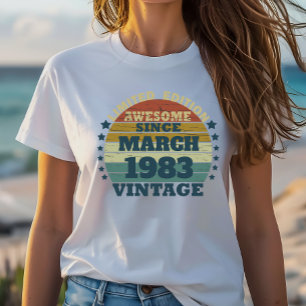 Persoonlijk veertig vintage 40e verjaardagsfeest t-shirt
