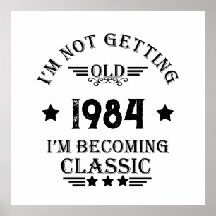 Persoonlijk veertig vintage 40e verjaardagsfeestje poster