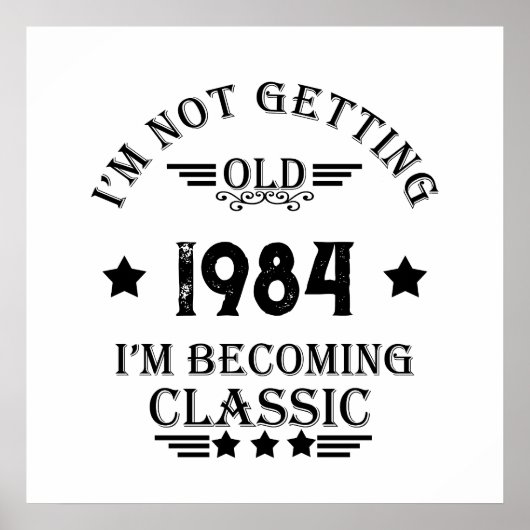 Persoonlijk veertig vintage 40e verjaardagsfeestje poster (Voorkant)