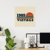 Persoonlijk veertig vintage 40ste verjaardagsfeest poster (Thuiskantoor)