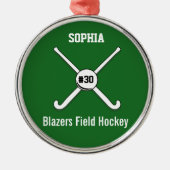 Persoonlijk veldsleutel Naam Jersey Nummer Metalen Ornament (Voorkant)