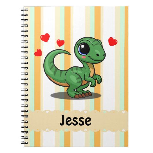 Persoonlijk Velociraptor Dinosaurius Notitieboek (Voorkant)
