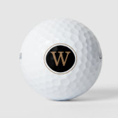 Persoonlijk verguld en zwart monogram initiaal golfballen (Voorkant)