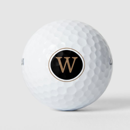 Persoonlijk verguld en zwart monogram initiaal golfballen (Voorkant)
