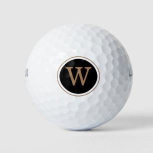 Persoonlijk vergulde en zwarte monogram initiaal golfballen