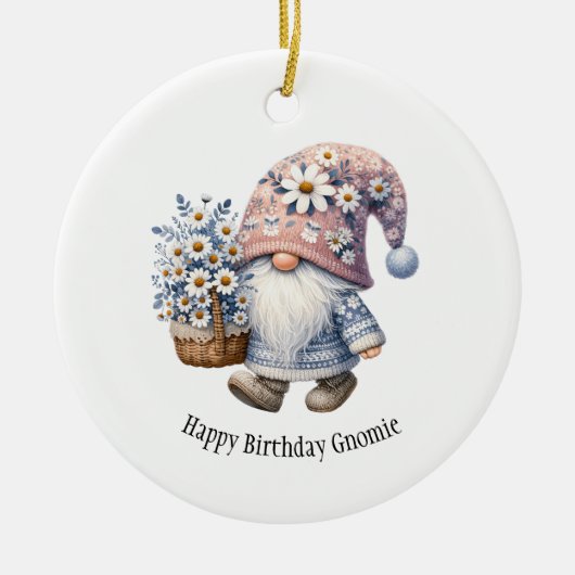 Persoonlijk Verjaardags Kaboutercadeau voor Haar Keramisch Ornament (Voorkant)