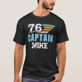 Persoonlijk verjaardags retro Captain 76 T-shirt