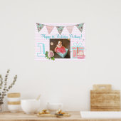 Persoonlijk verjaardagsbanner voor het meisje van  poster (Keuken)