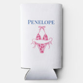 Persoonlijk verjaardagsbikini 'Drink en vier' Seltzer Blikjeskoeler (Achterkant)