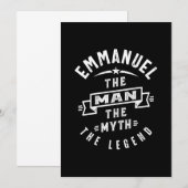 Persoonlijk verjaardagscadeau met naam Emmanuel Kaart (Voorkant / Achterkant)