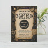 Persoonlijk verjaardagsfeest met Escape Room Kaart (Staand voorkant)