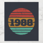 Persoonlijk verjaardagsfeestje 35 jaar oud in vint wijn etiket (Enkel label)