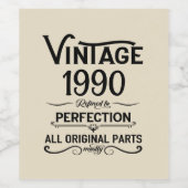 Persoonlijk verjaardagsfeestje 35 jaar oud met vin wijn etiket (Enkel label)