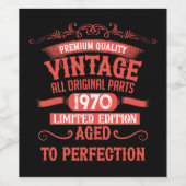 Persoonlijk verjaardagsfeestje 55 jaar geleden wijn etiket (Enkel label)