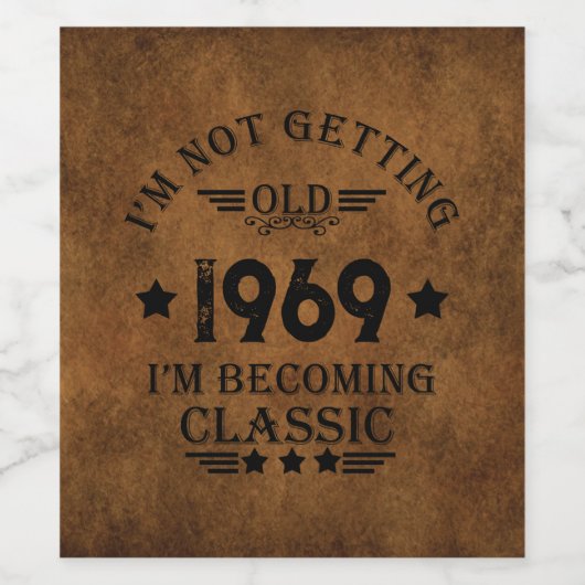 Persoonlijk verjaardagsfeestje 55 jaar oud in vint wijn etiket (Enkel label)