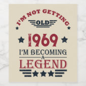 Persoonlijk verjaardagsfeestje 55 jaar oud in vint wijn etiket (Enkel label)