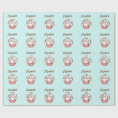 Persoonlijk verjaardagsfeestje cupcake inpakpapier (Vlak)