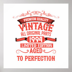 Persoonlijk verjaardagsfeestje dertig vintage 30e poster