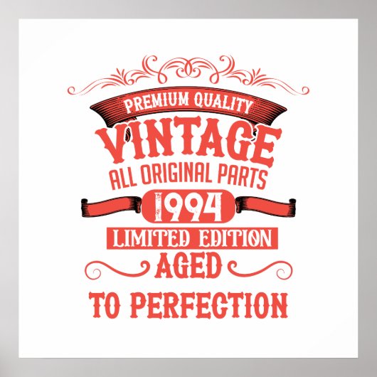Persoonlijk verjaardagsfeestje dertig vintage 30e poster (Voorkant)