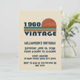 Persoonlijk verjaardagsfeestje in vintage stijl kaart