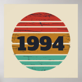Persoonlijk verjaardagsfeestje met dertig vintage poster