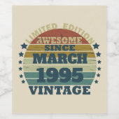 Persoonlijk verjaardagsfeestje van 30 jaar oud in  wijn etiket (Enkel label)