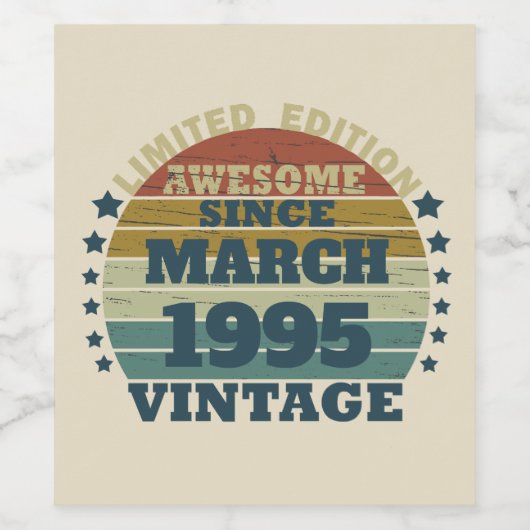 Persoonlijk verjaardagsfeestje van 30 jaar oud in  wijn etiket (Enkel label)