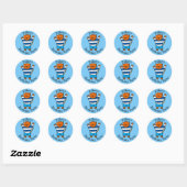 Persoonlijk verjaardagsfeestje van Dillon de Kat Ronde Sticker (Vel)