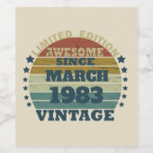 Persoonlijk verjaardagsfeestje veertig 40ste verja wijn etiket (Enkel label)