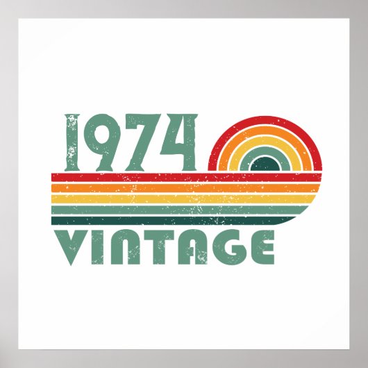 Persoonlijk verjaardagsfeestje vijftig vintage 50s poster (Voorkant)