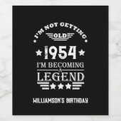 Persoonlijk verjaardagsfeestje zeventig vintage 70 wijn etiket (Enkel label)