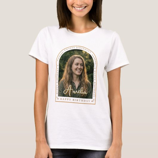 Persoonlijk verjaardagsshirt | Aangepaste foto tek T-shirt (Voorkant)