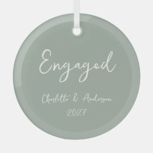 Persoonlijk Verliefd Koppel Handgeschreven Salie Glas Ornament