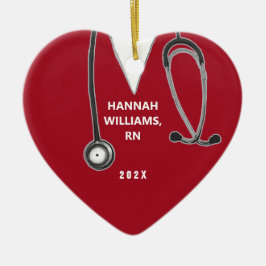 Persoonlijk verpleegstersgeschenk keramisch ornament
