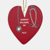 Persoonlijk verpleegstersgeschenk keramisch ornament (Links)