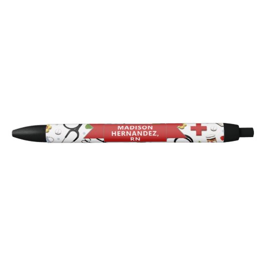 Persoonlijk verpleegstersgeschenk zwarte inkt pen (Voorkant)