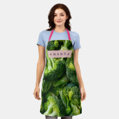 Persoonlijk verse groene broccoli ontwerp schort (Gedragen)