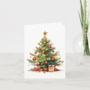 Persoonlijk versierde kerstboom kaart