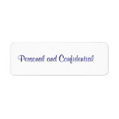 Persoonlijk Vertrouwelijk Label (Voorkant)