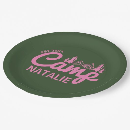 Persoonlijk Verzorgde Camp Bachelorette Feestje Papieren Bordje (Gekanteld)
