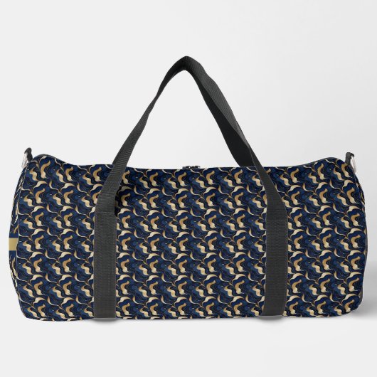 Persoonlijk Vet Abstract Goud & Marineblauw Plunjezak (Voorkant)