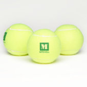 Persoonlijk vet groen initiaal monogram naam tennisballen (Multi)